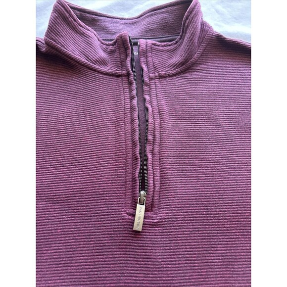Van Heusen Flex XL Dark Red 1/3 Zip Long Sleeve Ribbed Pullover - Picture 5 of 6